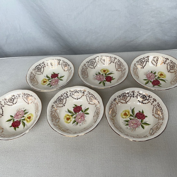 Alfred Meakin fruit bowl, 22K gold & flowers vintage small, desert, EUC. - Picture 15 of 15